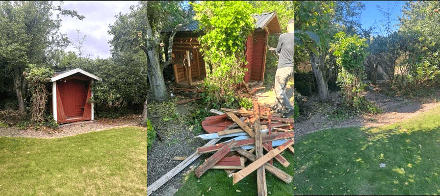 För och efter bilder för att illustrerar det suveräna jobb Rutly utförde.